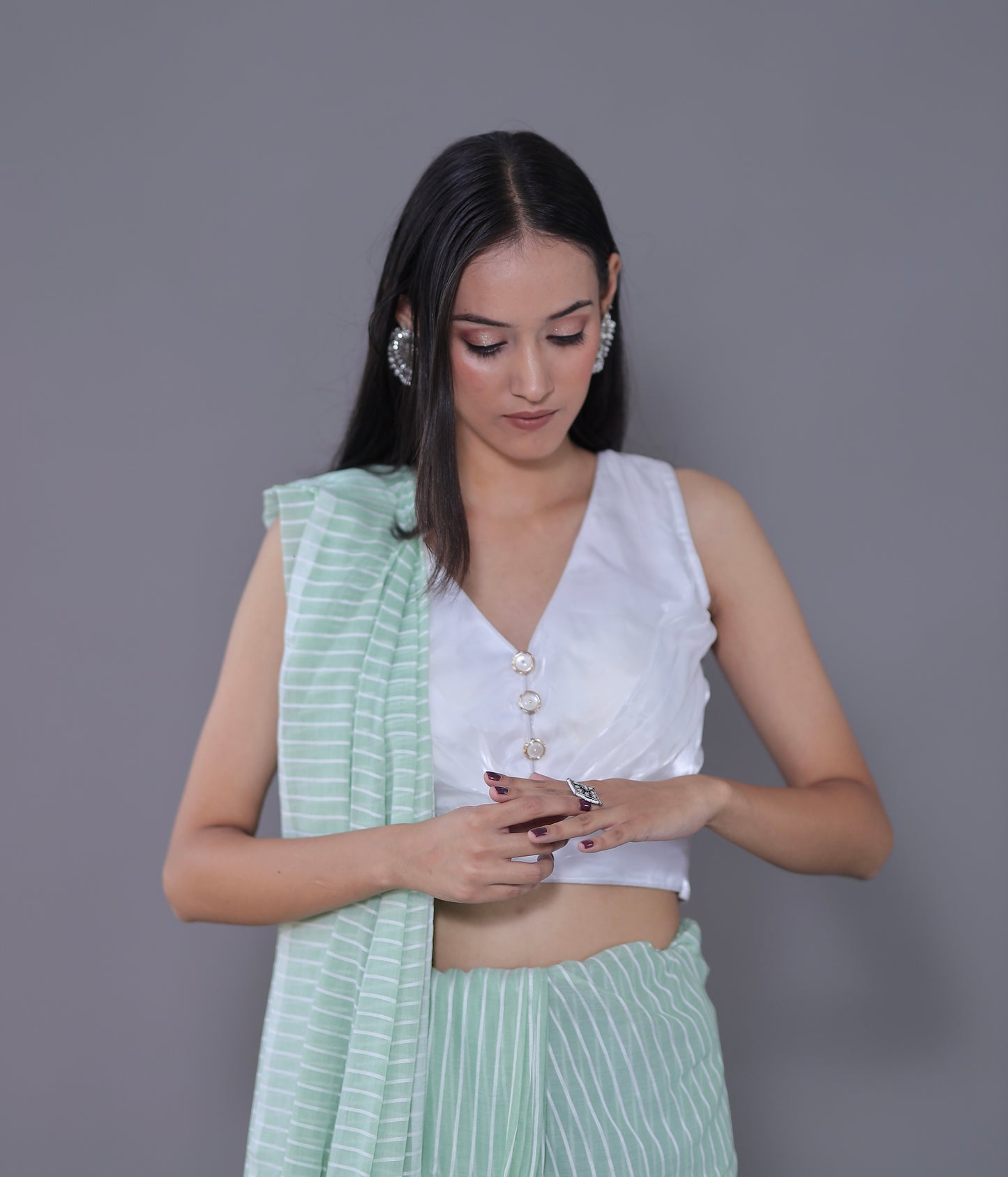 Zimichoo Sleeveless Blouse - WHITE