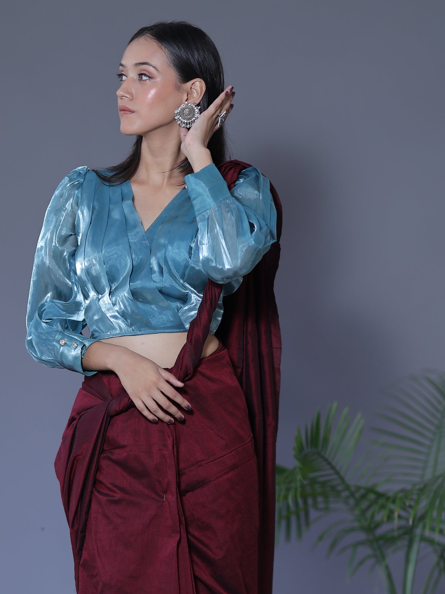 Solid colour Saree - MAROON