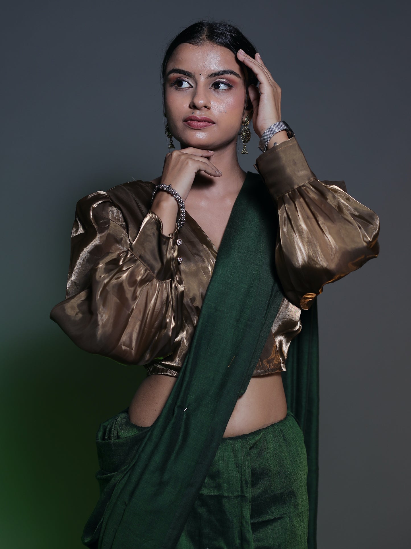 Zimichoo Blouse Balloon Sleeves - COPPER