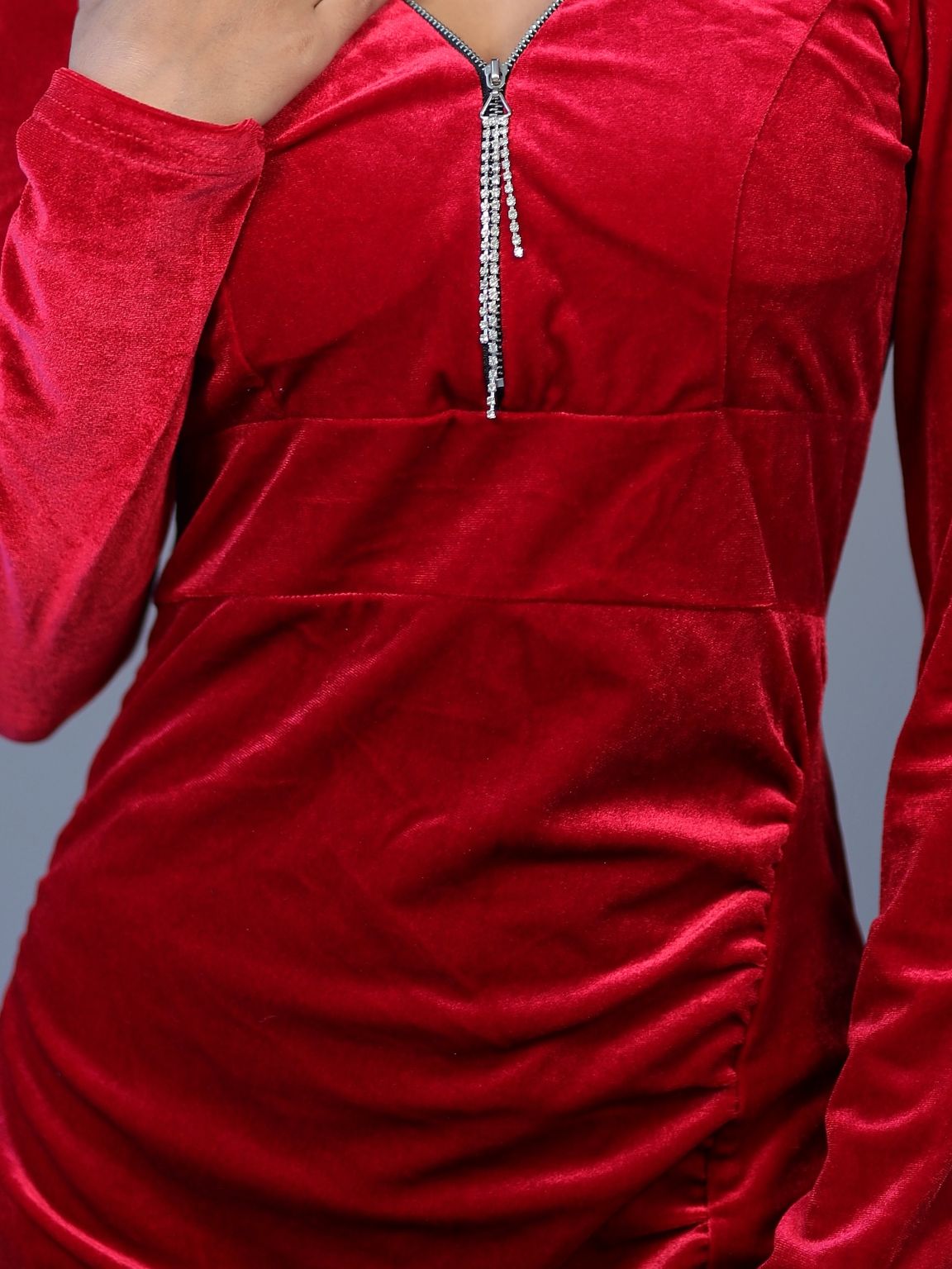Solid RED Gown - Chain Design