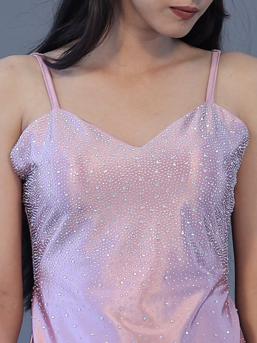 Stylish Sparkle Gown - Pink