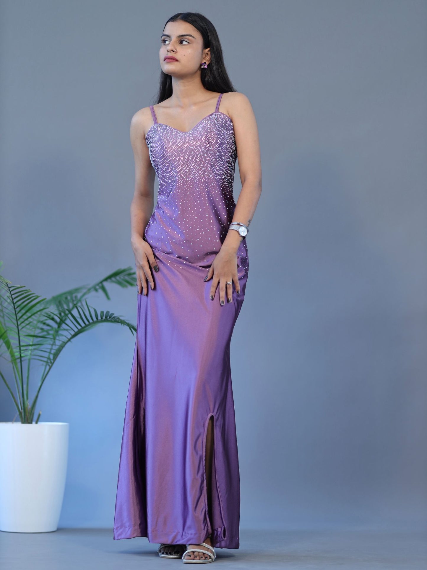 Stylish Sparkle gown - Purple