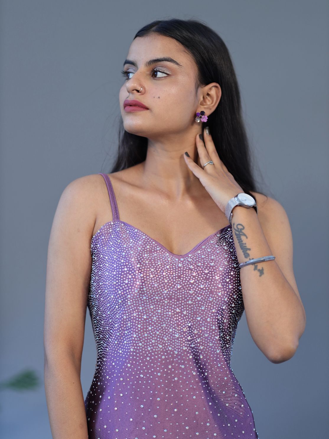 Stylish Sparkle gown - Purple