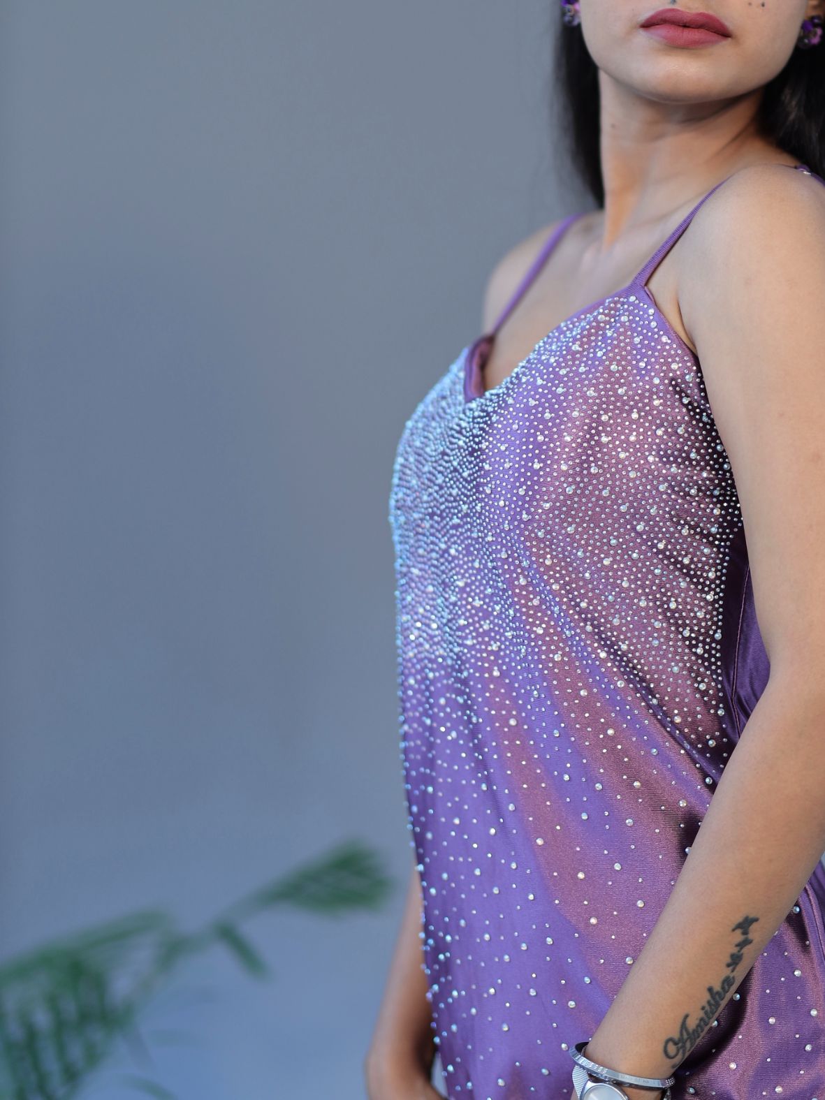 Stylish Sparkle gown - Purple