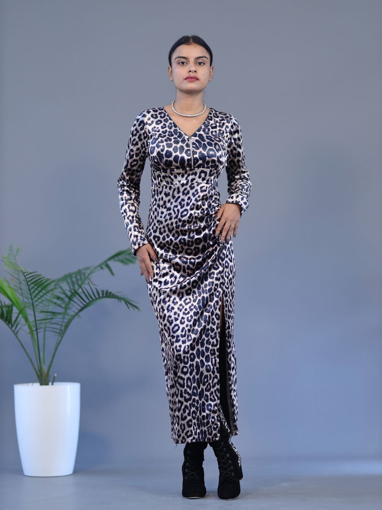 Stylish Gown - Cheetah print