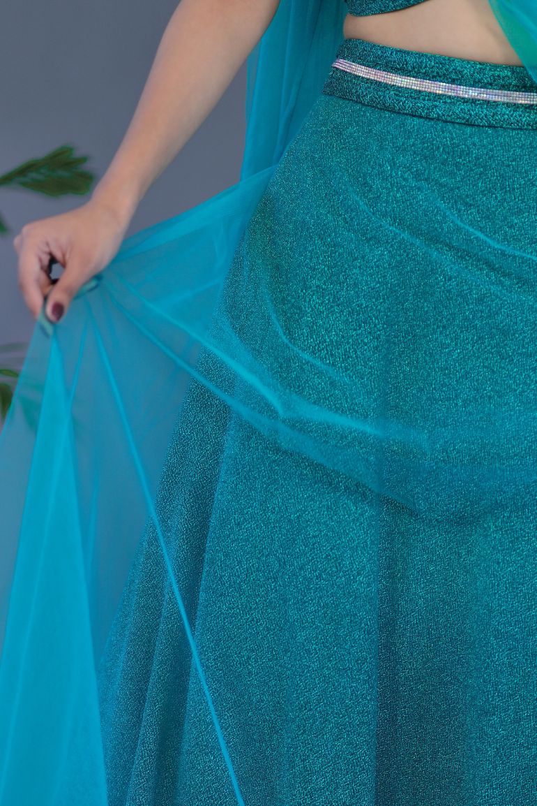 Net Lehnga Sea Green