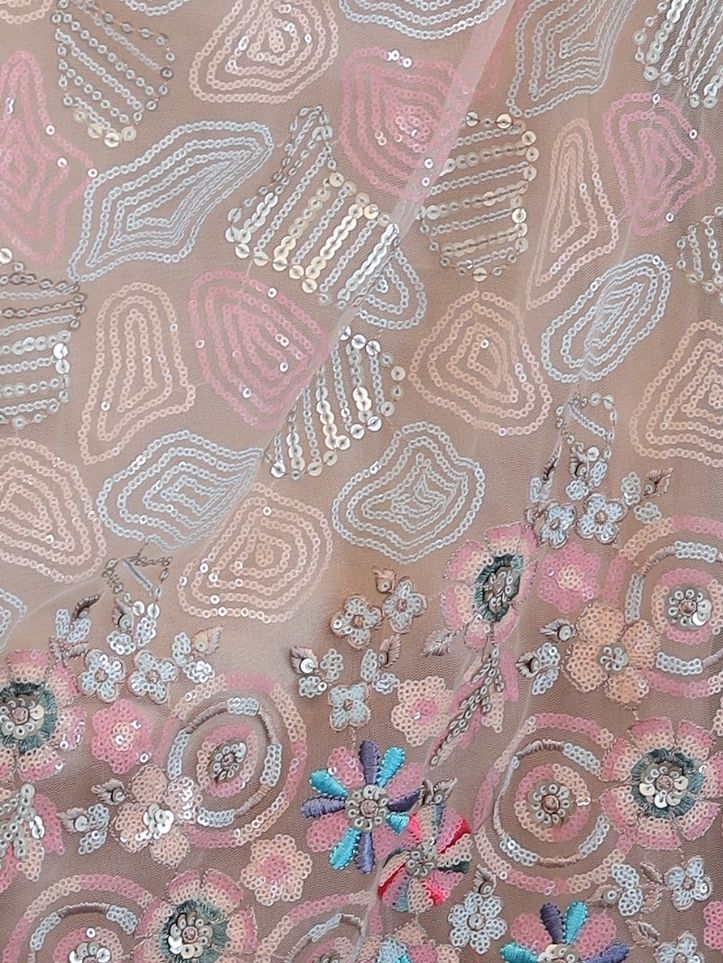 Sequin Work Lehnga Choli - Peach