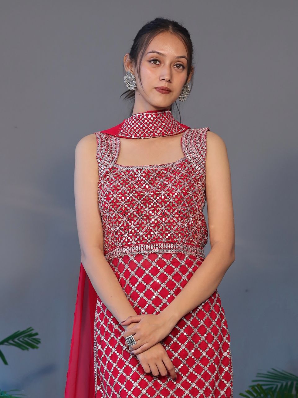 Beautiful Afghani Suit - Red