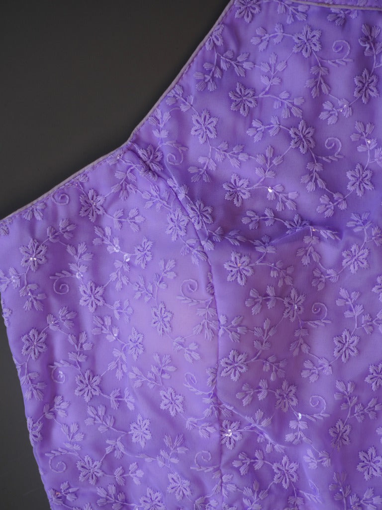 Chicken Karigari Work Lavender - HALTER neck Crop Top