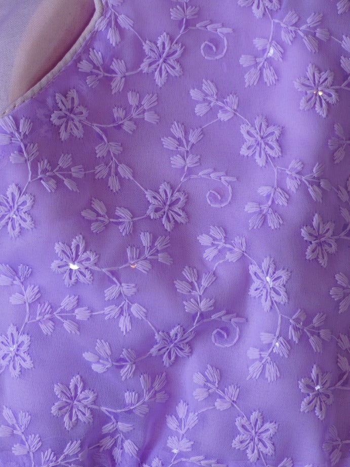 Chicken Karigari Work Lavender - HALTER neck Crop Top