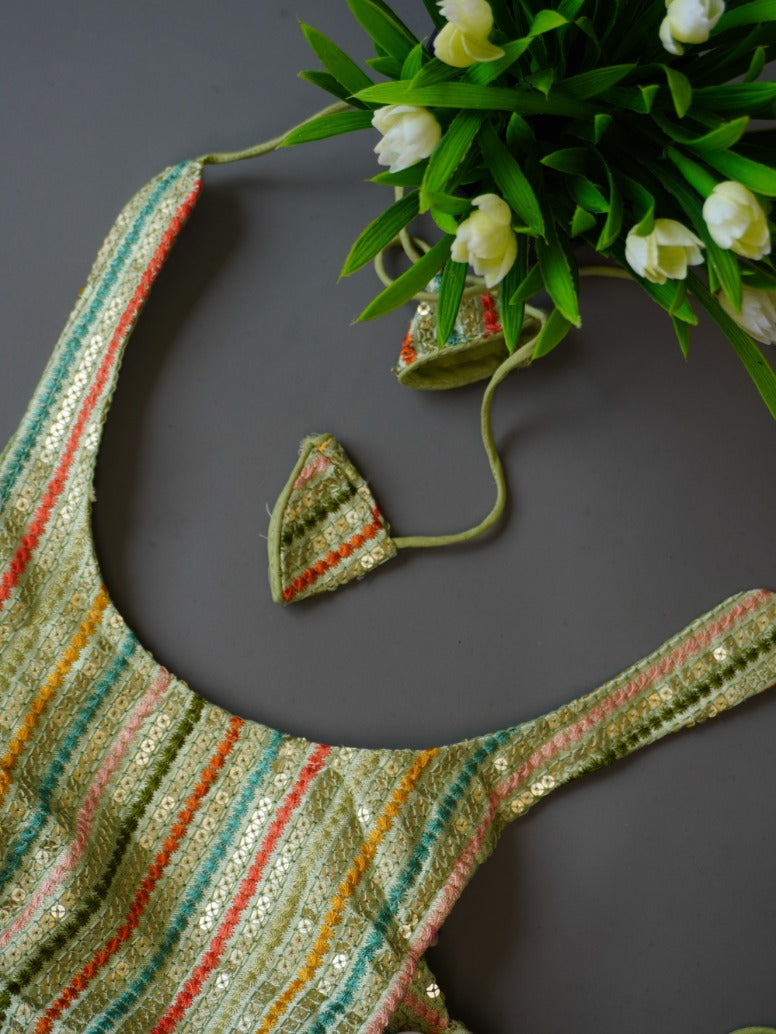 Pista Green HALTER neck Crop Top - Kodi Work