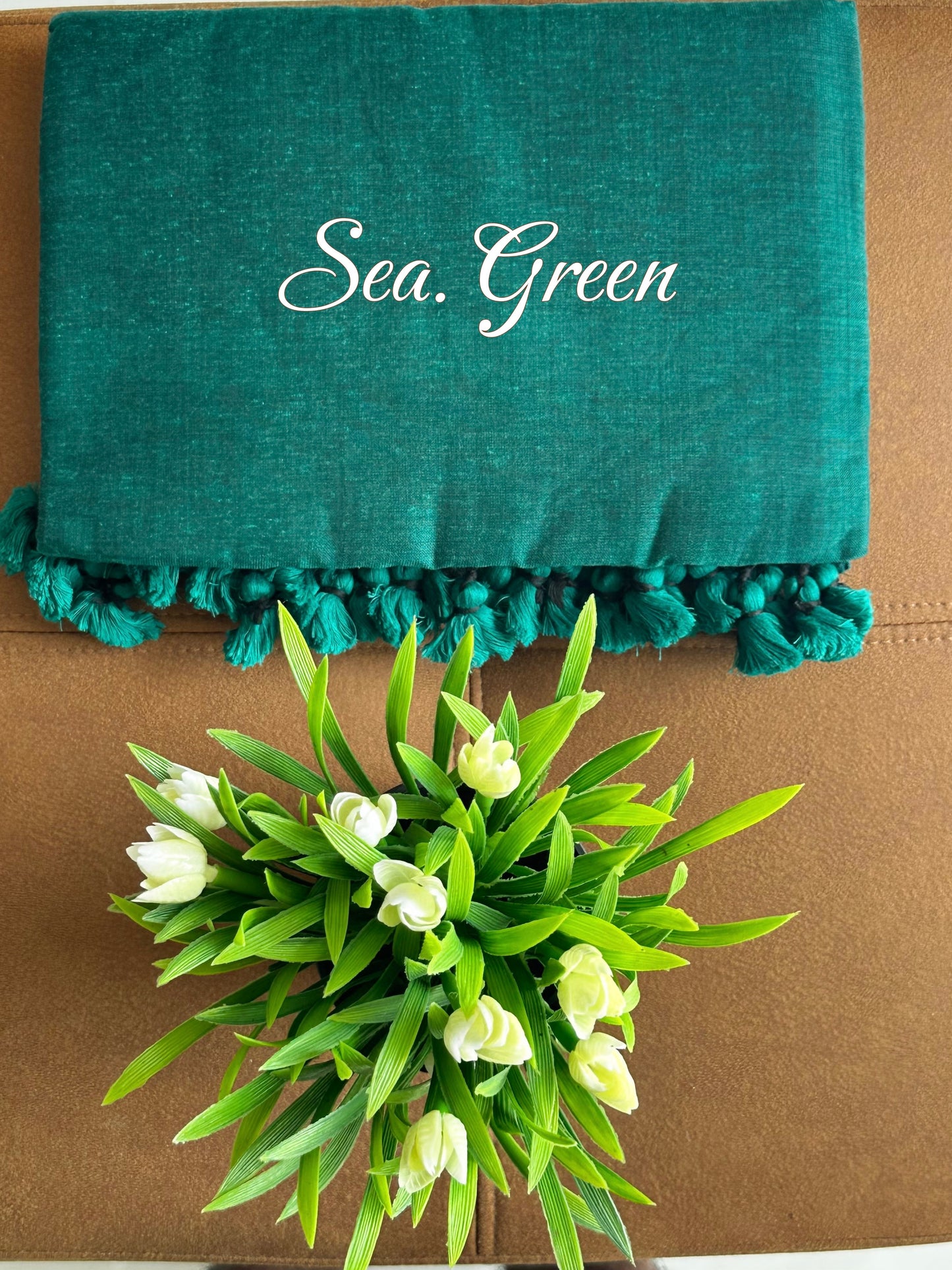Solid colour Saree - SEA GREEN