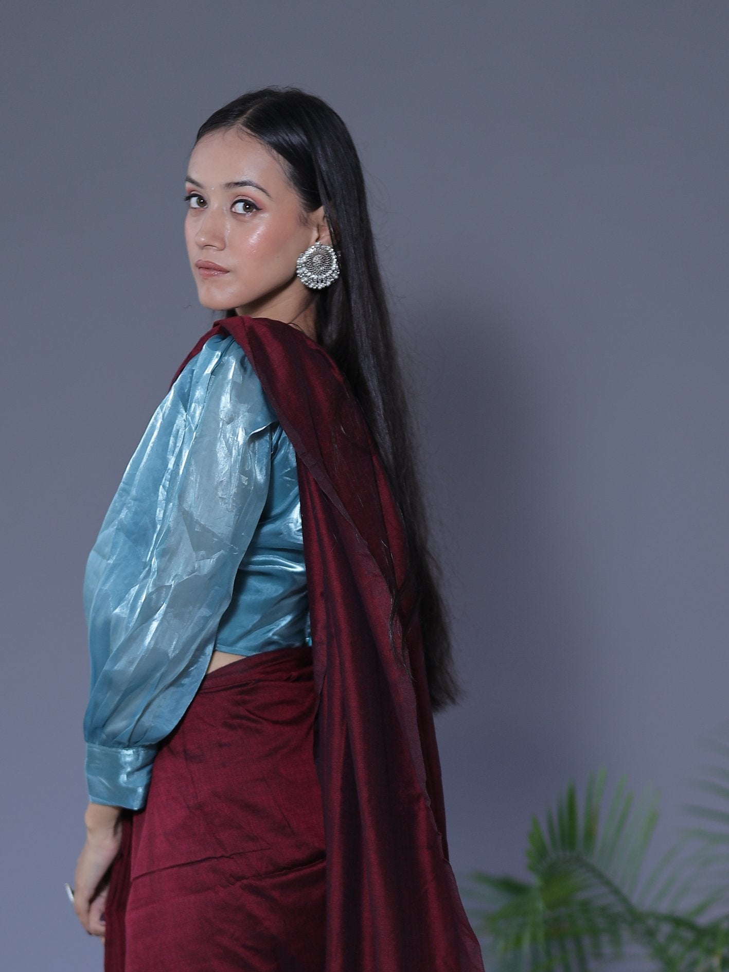 Zimichoo Blouse Balloon Sleeves - SEA BLUE