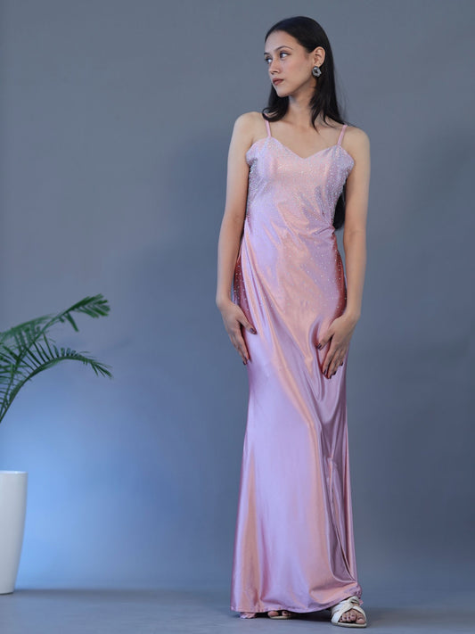 Stylish Sparkle Gown - Pink