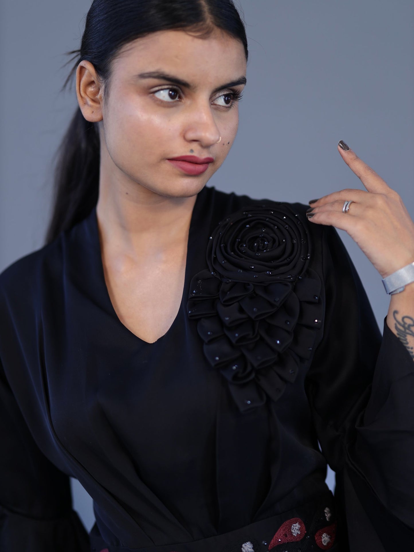 Dhoti Style Jump Suit - Black