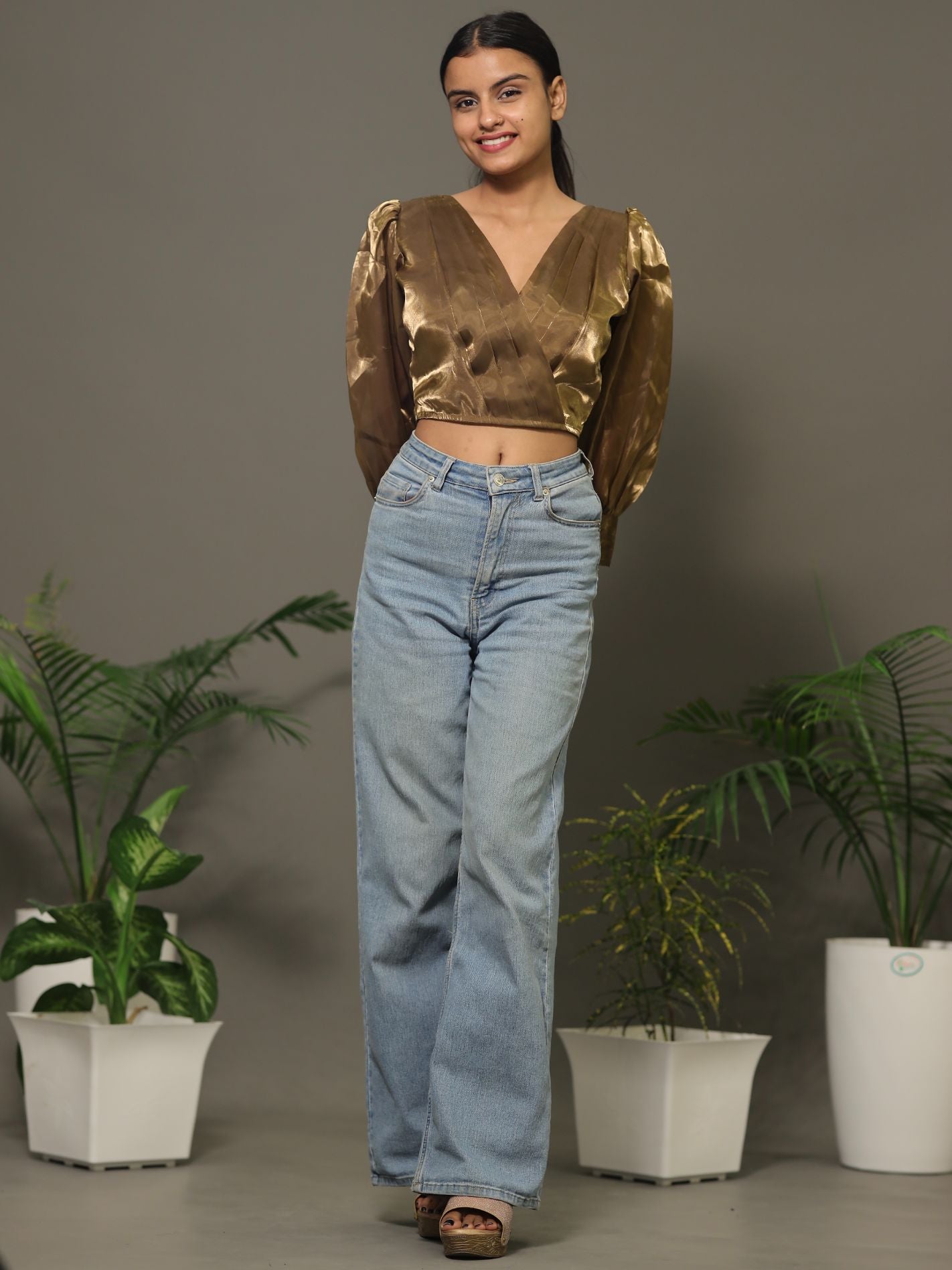 Zimichoo Blouse Balloon Sleeves - COPPER