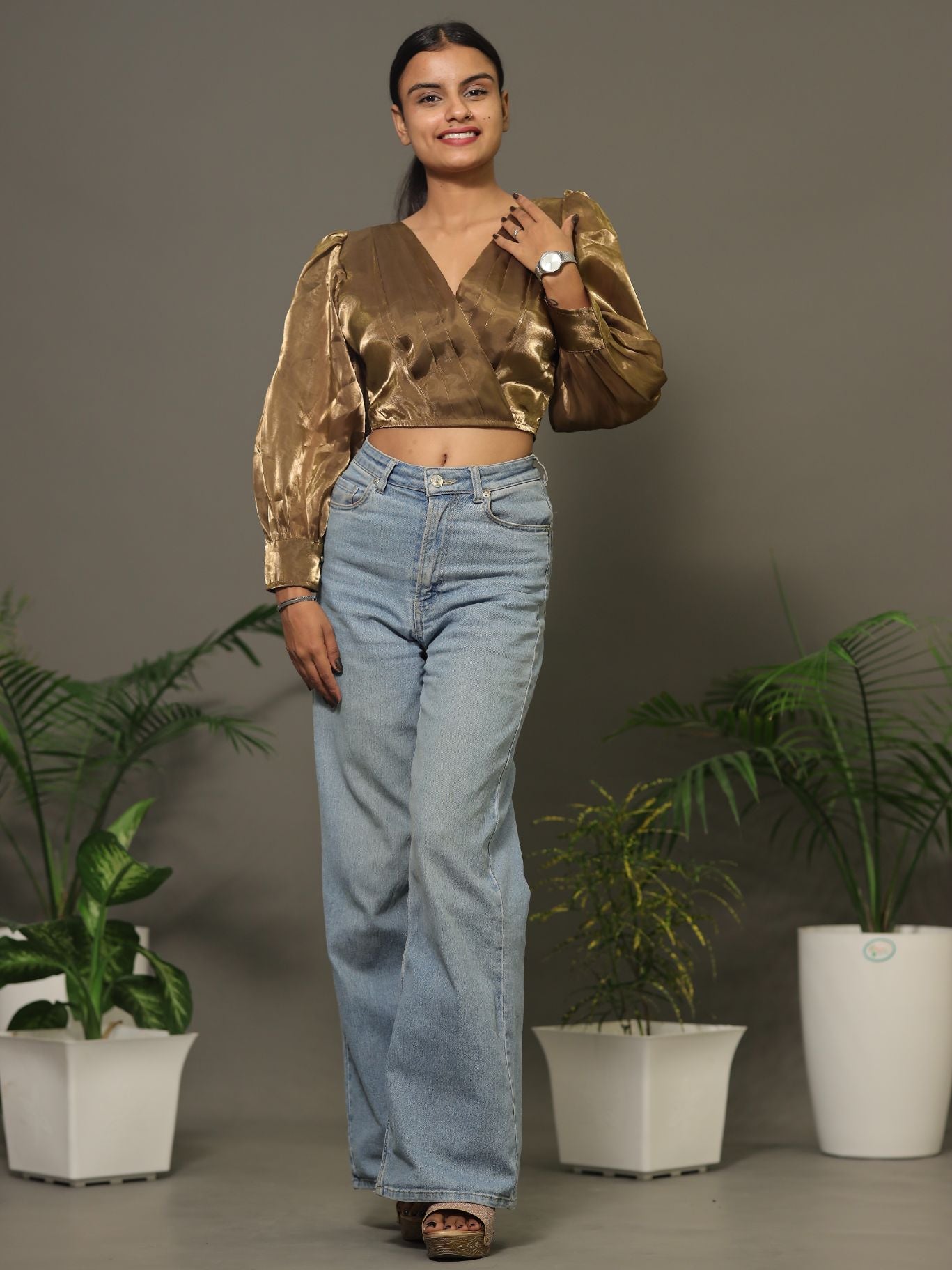 Zimichoo Blouse Balloon Sleeves - COPPER