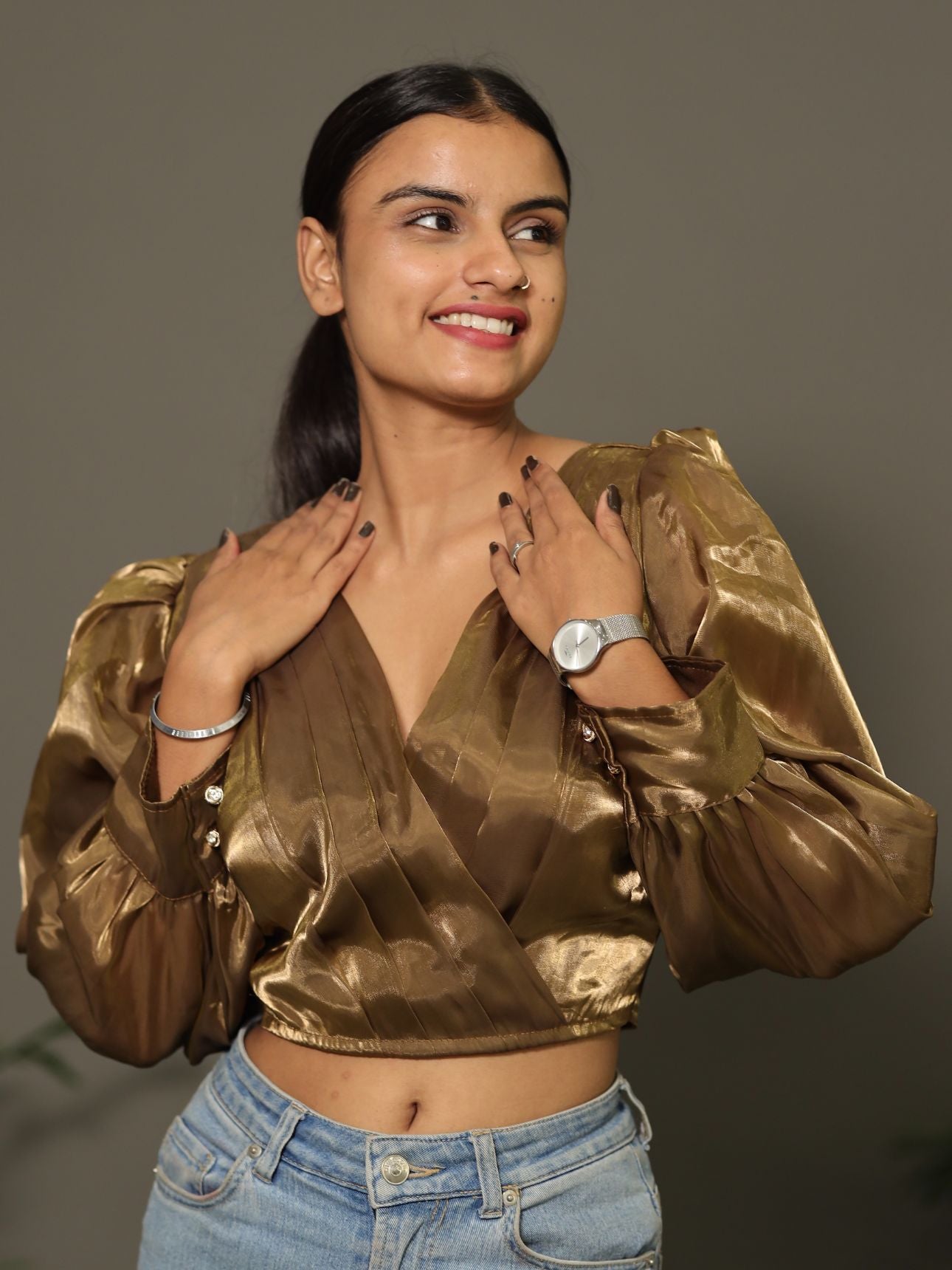 Zimichoo Blouse Balloon Sleeves - COPPER