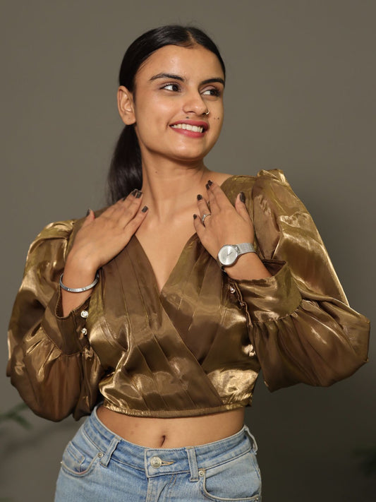 Zimichoo Blouse Balloon Sleeves - COPPER