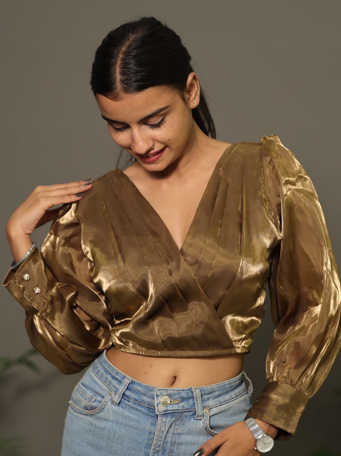 Zimichoo Blouse Balloon Sleeves - COPPER