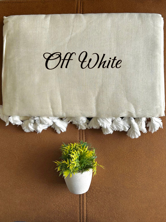 Solid colour Saree - Off White