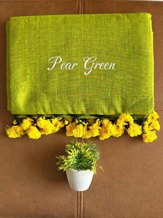 Solid colour Saree - Pear Green