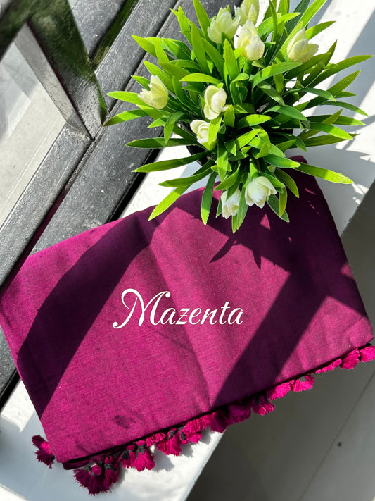Solid Colour Saree - MAZENTA